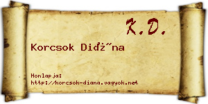 Korcsok Diána névjegykártya