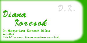 diana korcsok business card