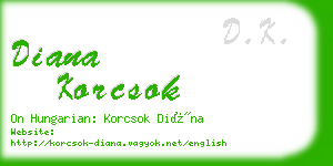 diana korcsok business card